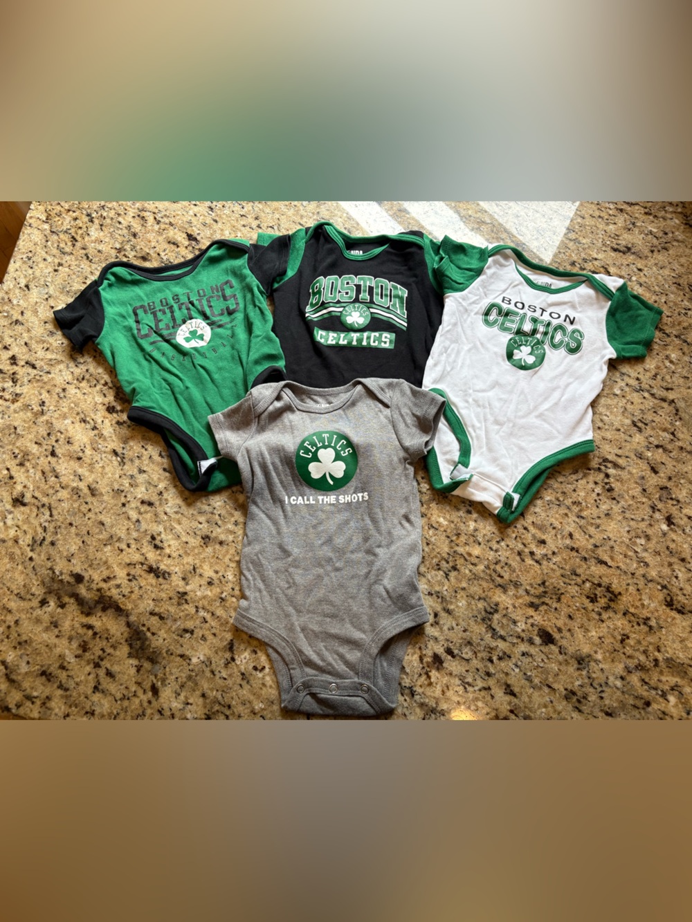 Bundle of Baby Boy Boston Celtics Onesies- 9 & 12 Months